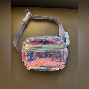 Purple Sequin Belt Bag